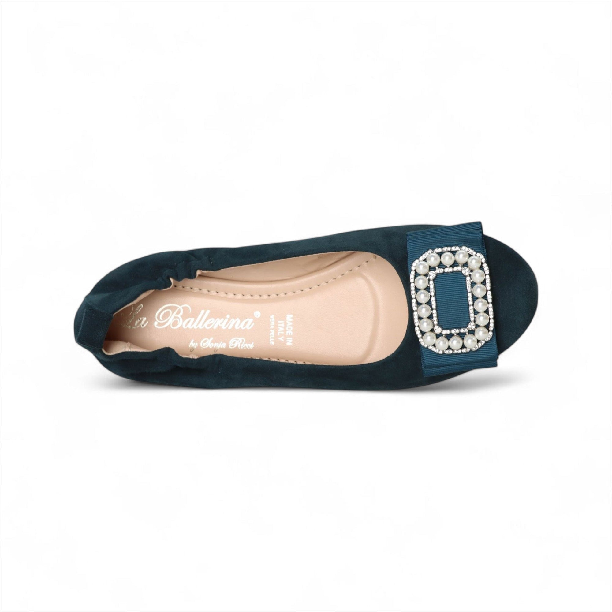 010-1 LA BALLERINA CAMBIO SOFT VELOURSLEDER PETROL - La Ballerina