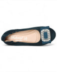 010-1 LA BALLERINA CAMBIO SOFT VELOURSLEDER PETROL - La Ballerina