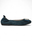 010-1 LA BALLERINA CAMBIO SOFT VELOURSLEDER PETROL - La Ballerina