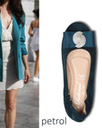 010 LA BALLERINA CAMBIO SOFT VELOURSLEDER PETROL - La Ballerina