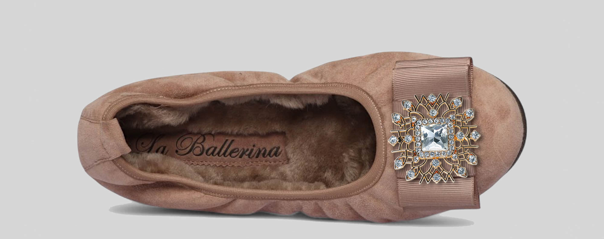 05W💕La Ballerina CAMBIO Warmgefüttert Veloursleder taupe - La Ballerina