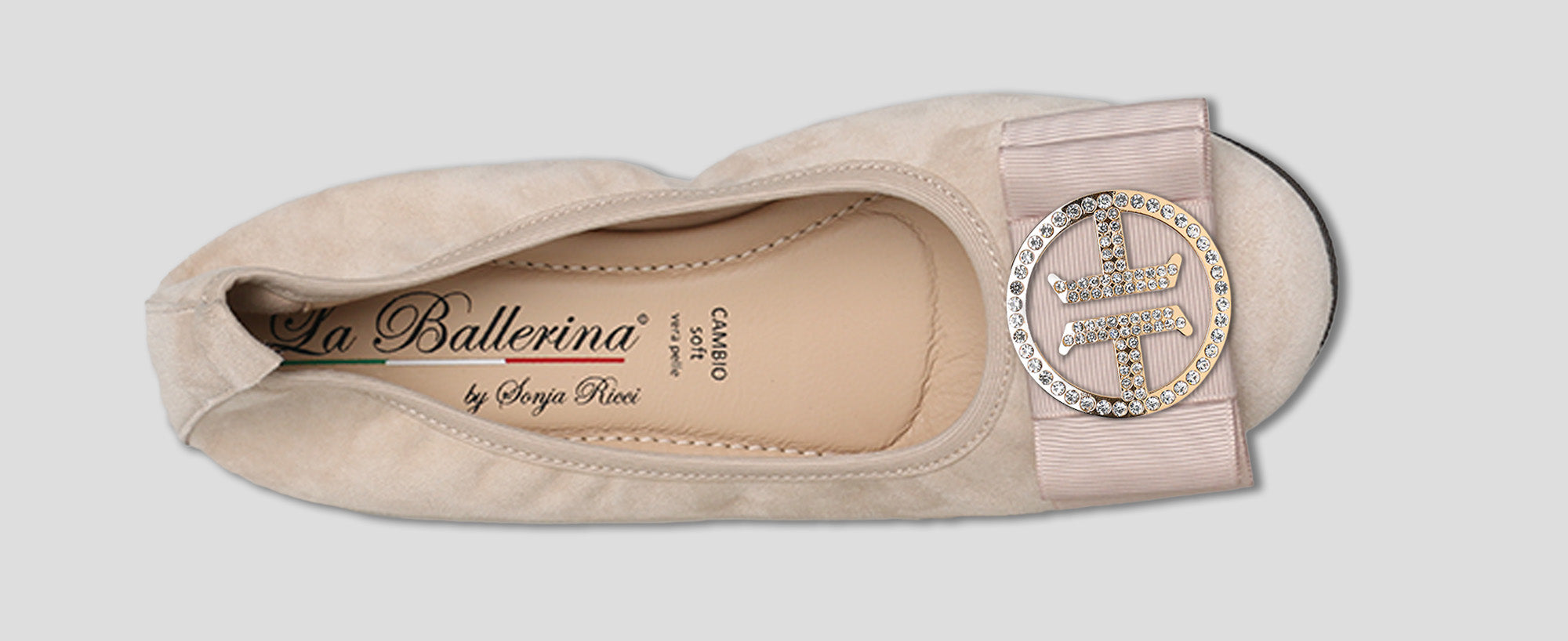 S26 💕 LA BALLERINA CAMBIO CAMOSCIO BEIGE - La Ballerina