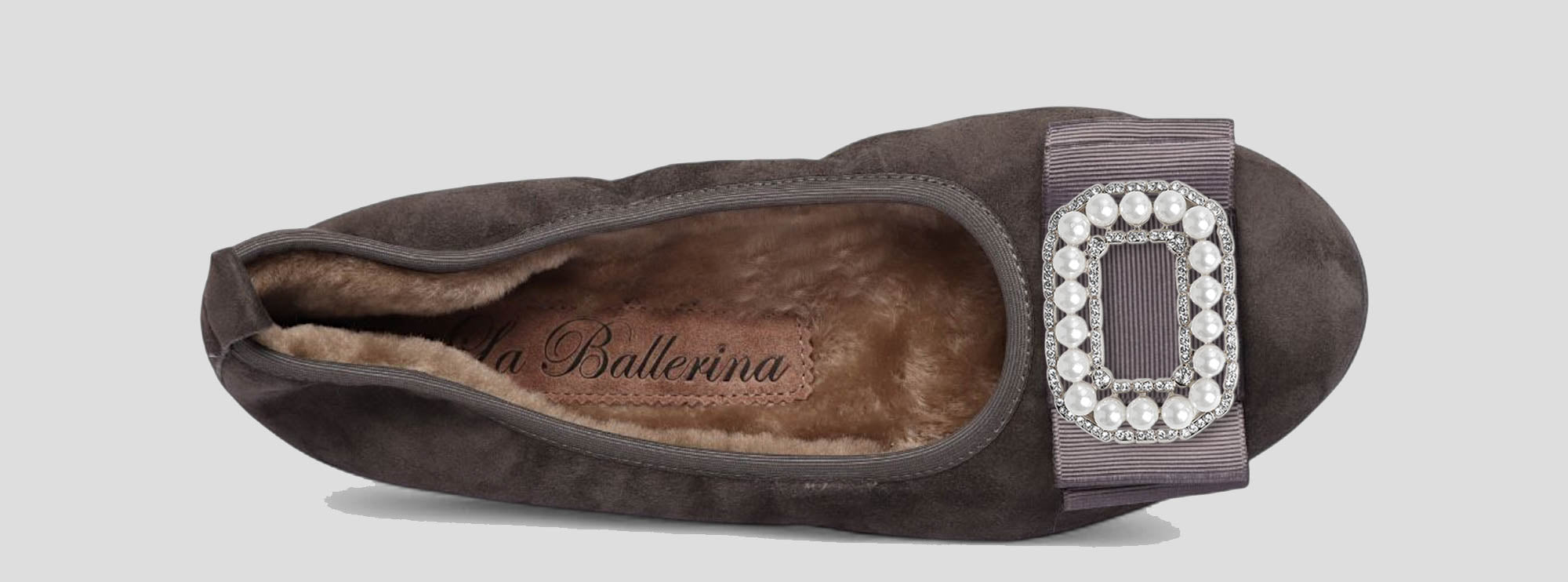 12W💕La Ballerina CAMBIO Warmgefüttert Veloursleder grau - La Ballerina