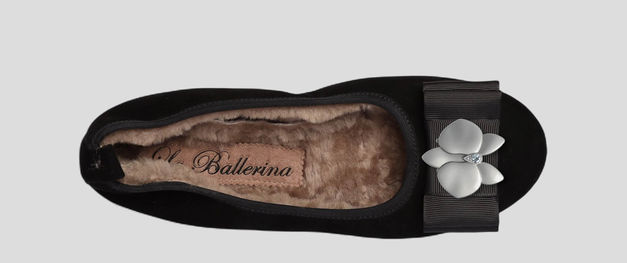 06W💕La Ballerina CAMBIO Warmgefüttert Veloursleder Schwarz - La Ballerina