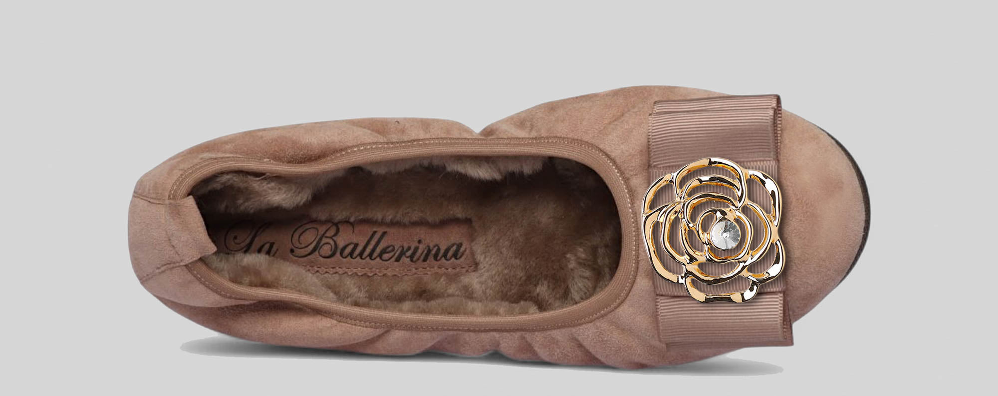 05W💕La Ballerina CAMBIO Warmgefüttert Veloursleder taupe - La Ballerina