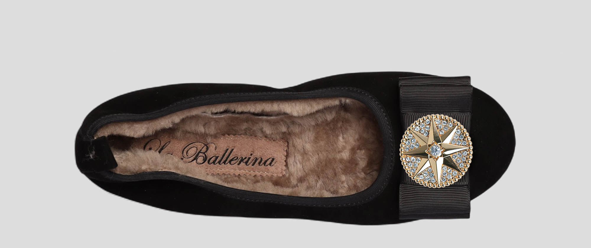 06W💕La Ballerina CAMBIO Warmgefüttert Veloursleder Schwarz - La Ballerina