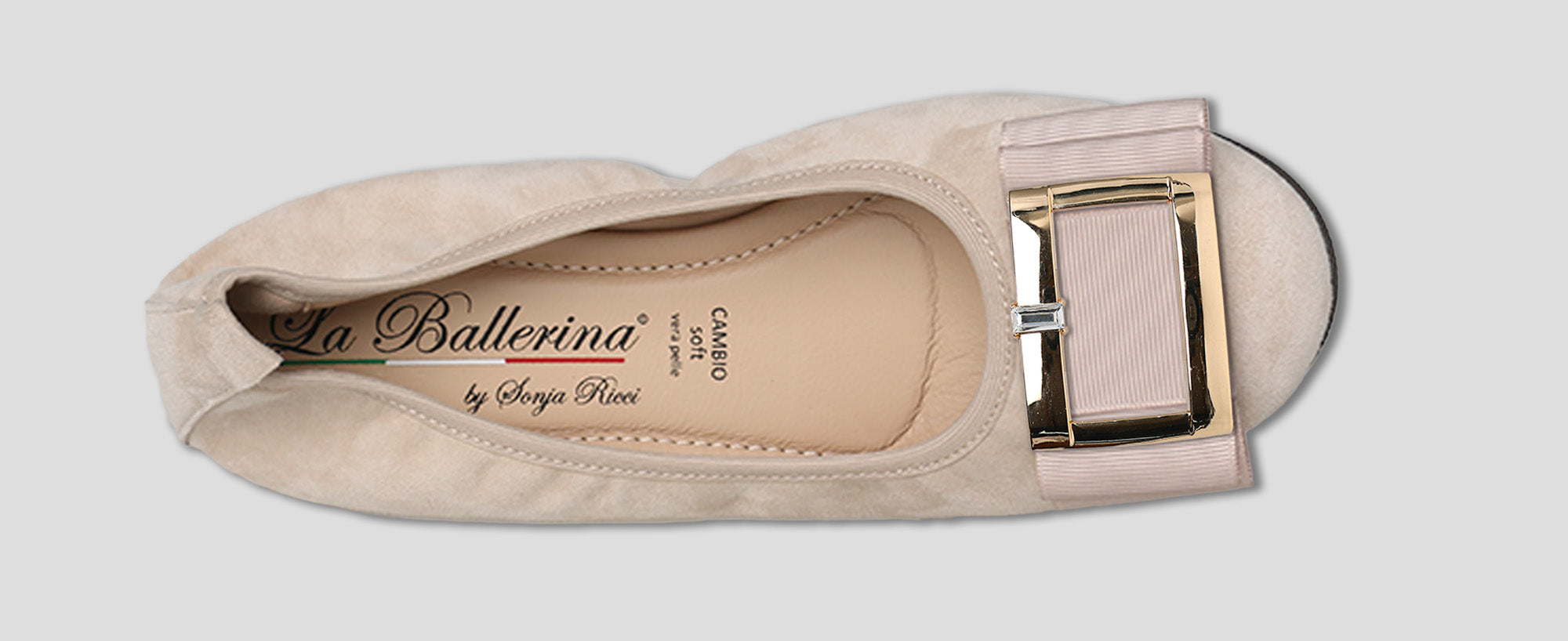 S26 💕 LA BALLERINA CAMBIO CAMOSCIO BEIGE - La Ballerina