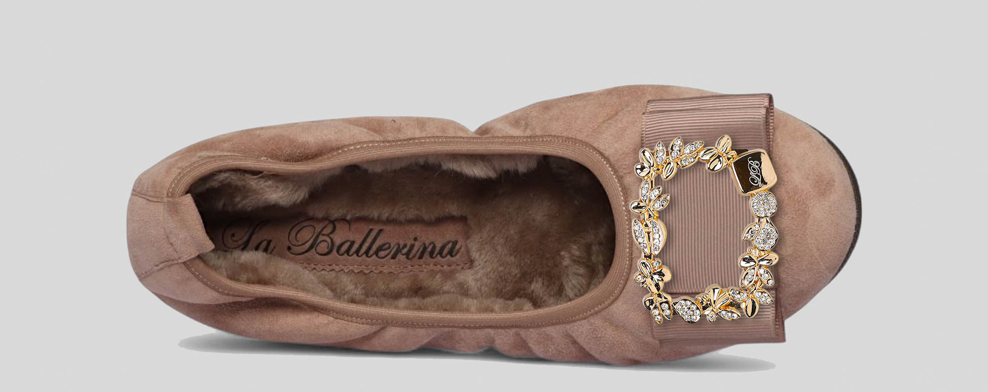 05W💕La Ballerina CAMBIO Warmgefüttert Veloursleder taupe - La Ballerina