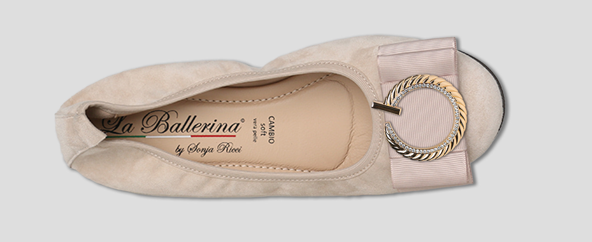 S26 💕 LA BALLERINA CAMBIO CAMOSCIO BEIGE - La Ballerina
