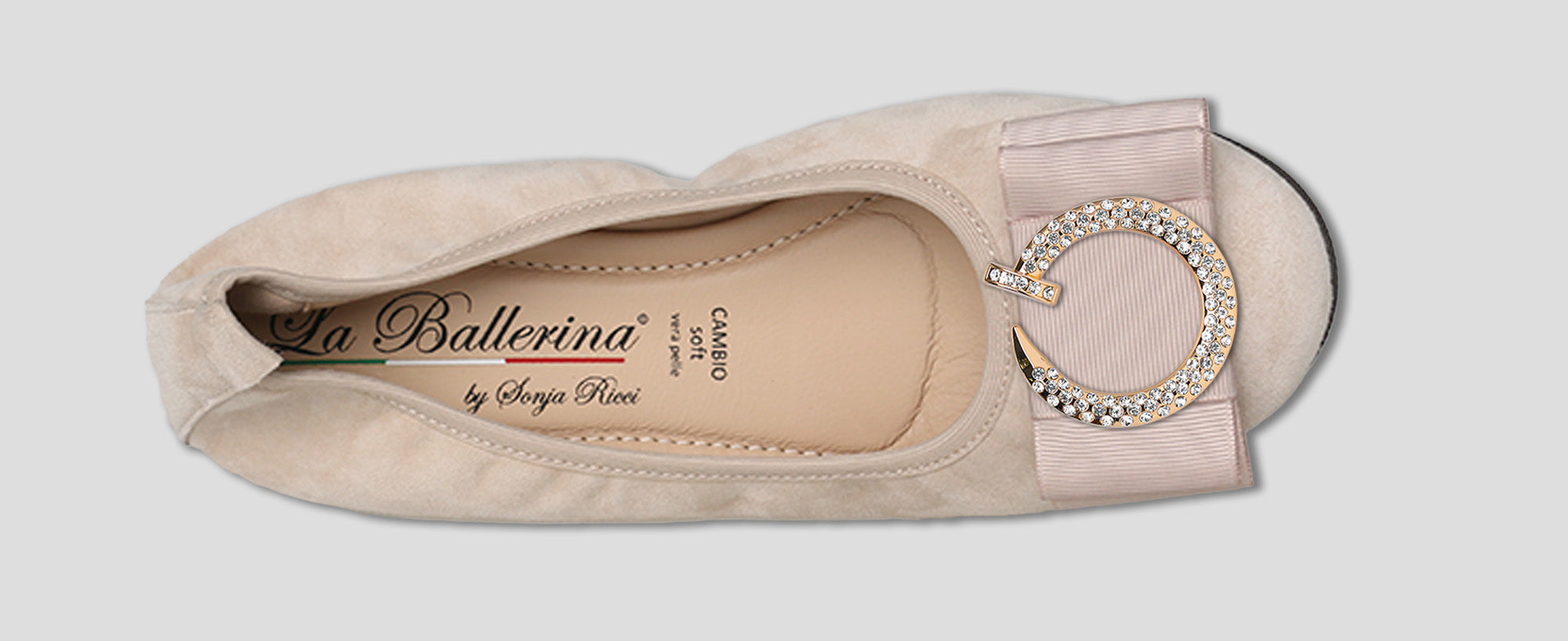 S26 💕 LA BALLERINA CAMBIO CAMOSCIO BEIGE - La Ballerina