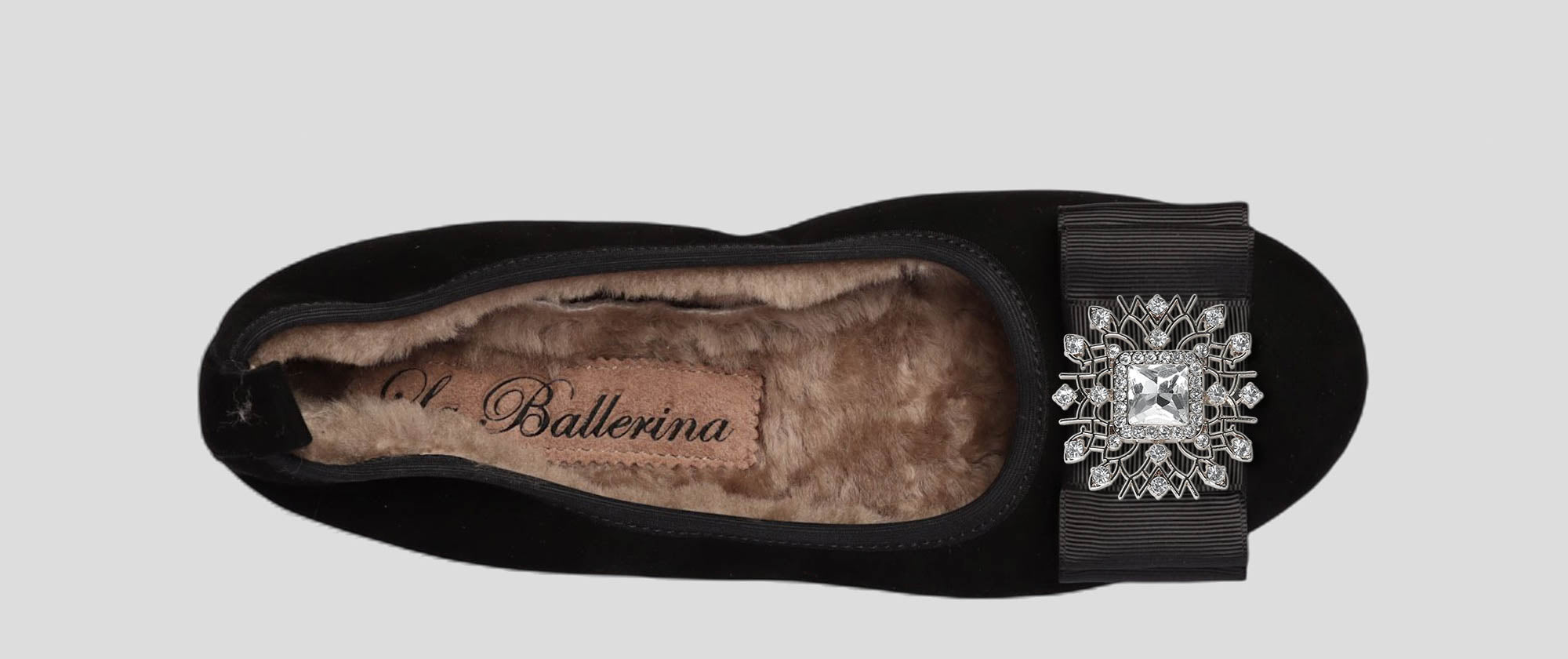 06W💕La Ballerina CAMBIO Warmgefüttert Veloursleder Schwarz - La Ballerina