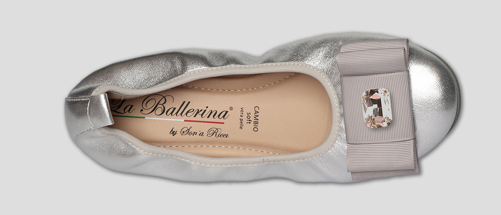 S42 💕LA BALLERINA CAMBIO SILBER – ELEGANTE LEDER-BALLERINAS VON SONJA RICCI - La Ballerina