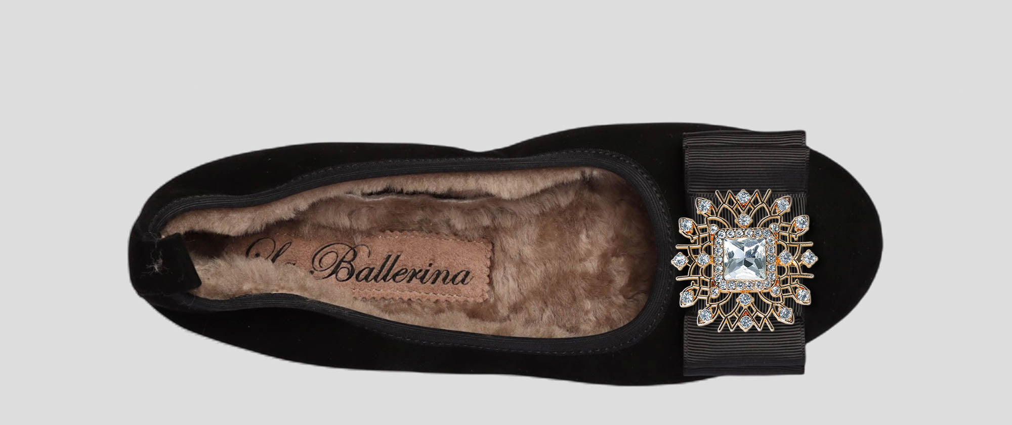06W💕La Ballerina CAMBIO Warmgefüttert Veloursleder Schwarz - La Ballerina