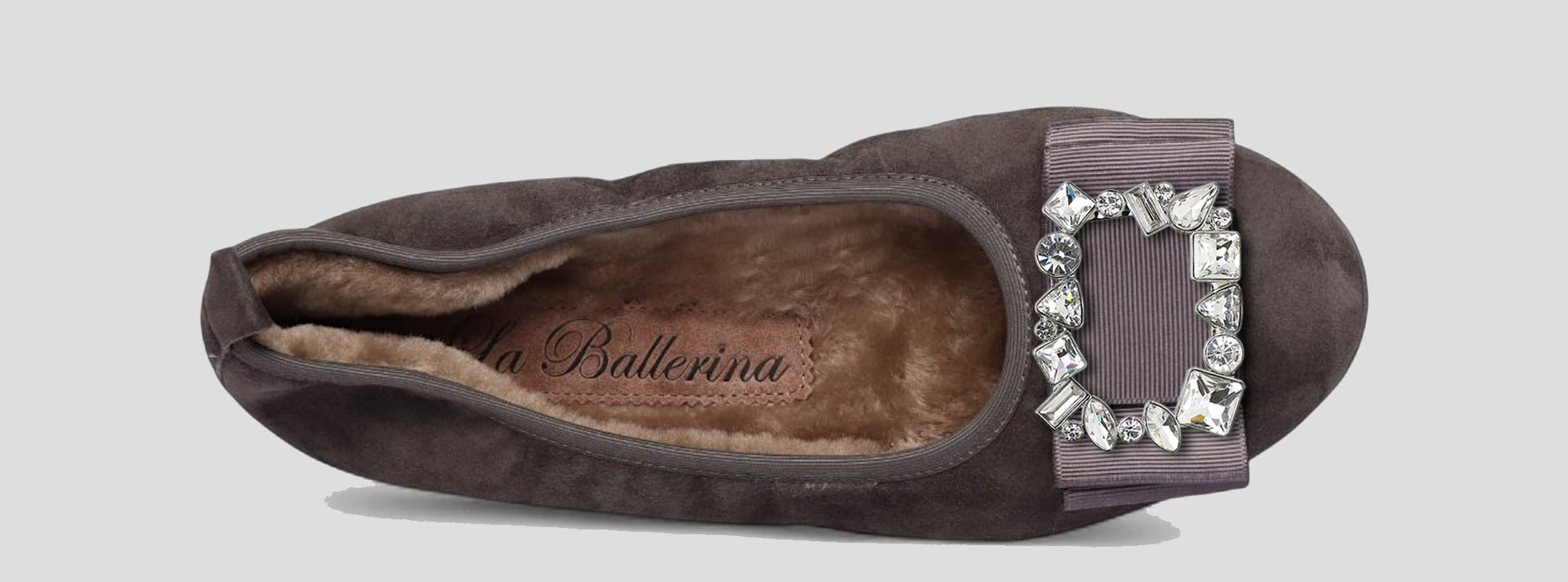 12W💕La Ballerina CAMBIO Warmgefüttert Veloursleder grau - La Ballerina