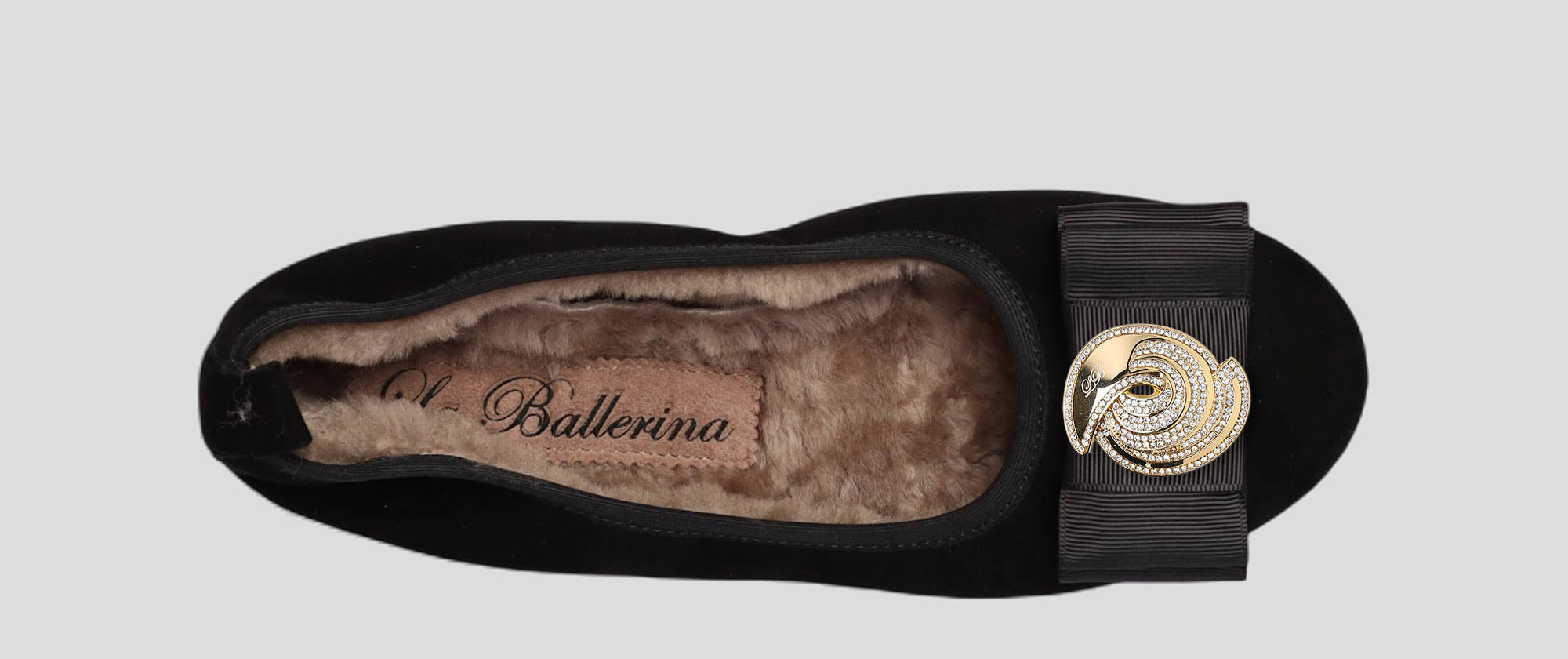 06W💕La Ballerina CAMBIO Warmgefüttert Veloursleder Schwarz - La Ballerina