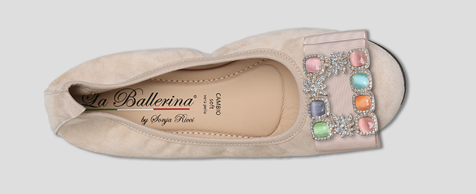 S26 💕 LA BALLERINA CAMBIO CAMOSCIO BEIGE - La Ballerina