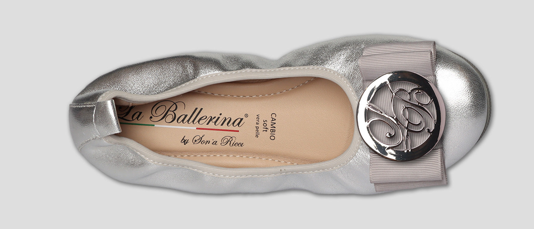 S42 💕LA BALLERINA CAMBIO SILBER – ELEGANTE LEDER-BALLERINAS VON SONJA RICCI - La Ballerina