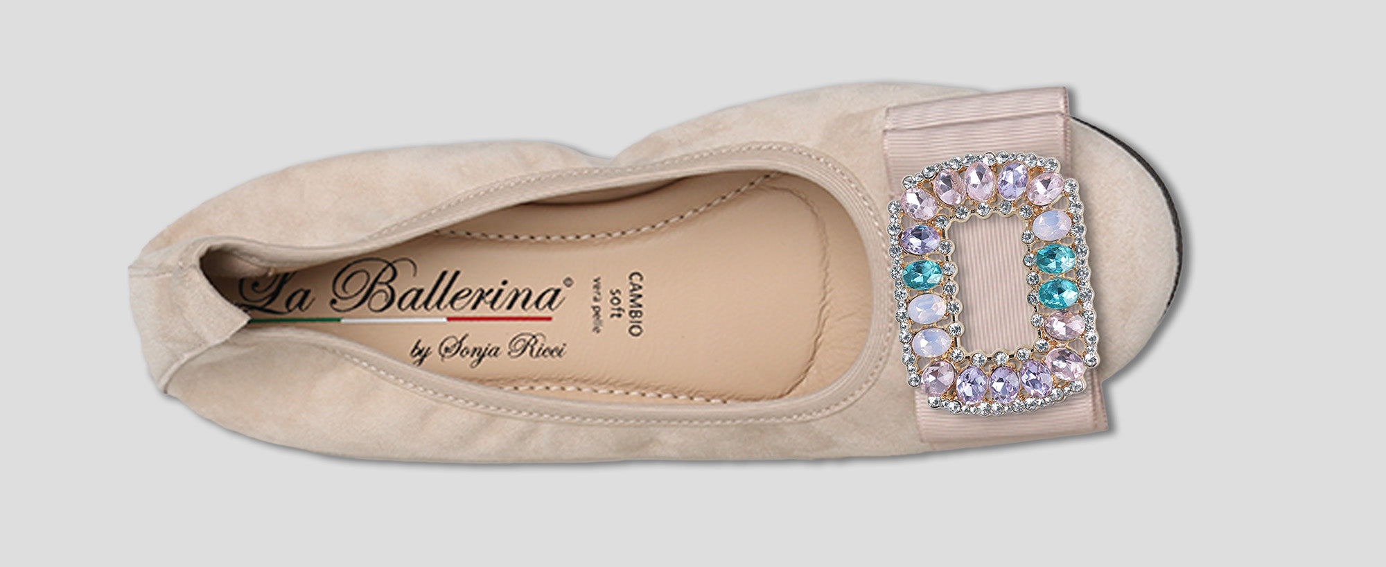 S26 💕 LA BALLERINA CAMBIO CAMOSCIO BEIGE - La Ballerina