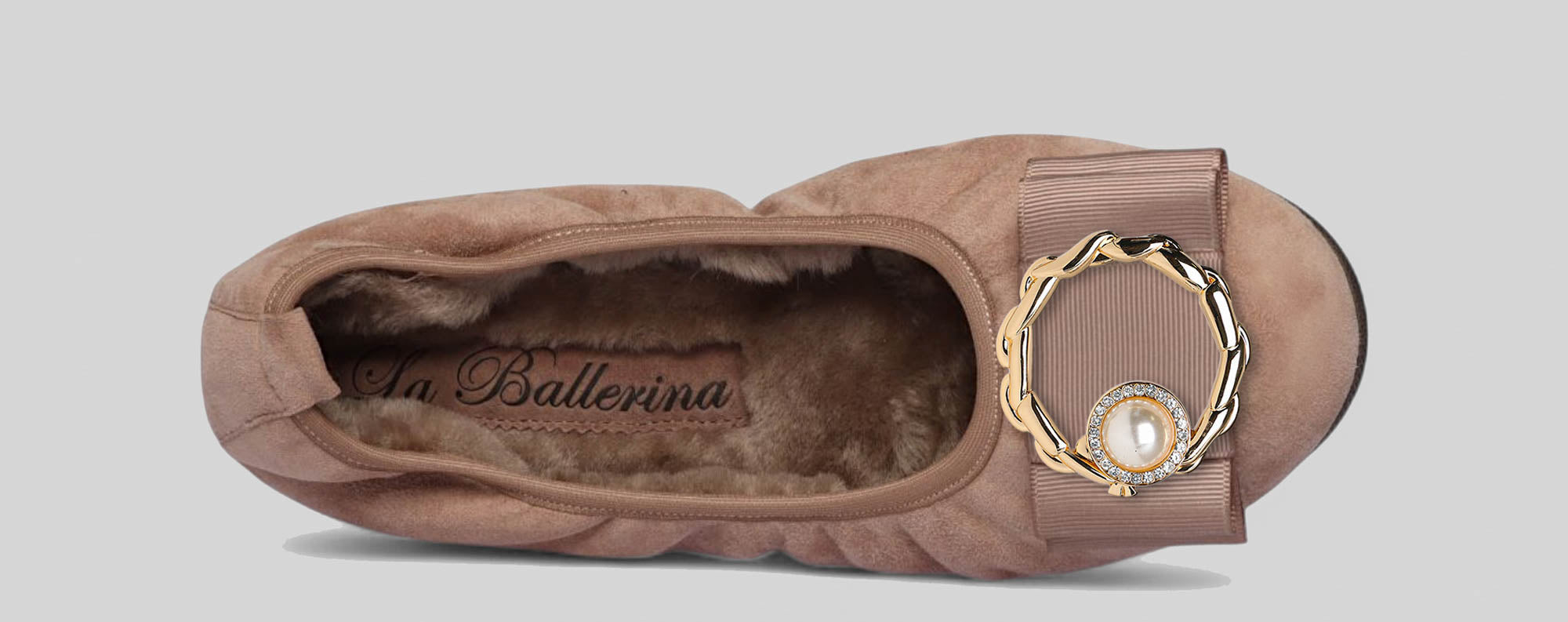 05W💕La Ballerina CAMBIO Warmgefüttert Veloursleder taupe - La Ballerina