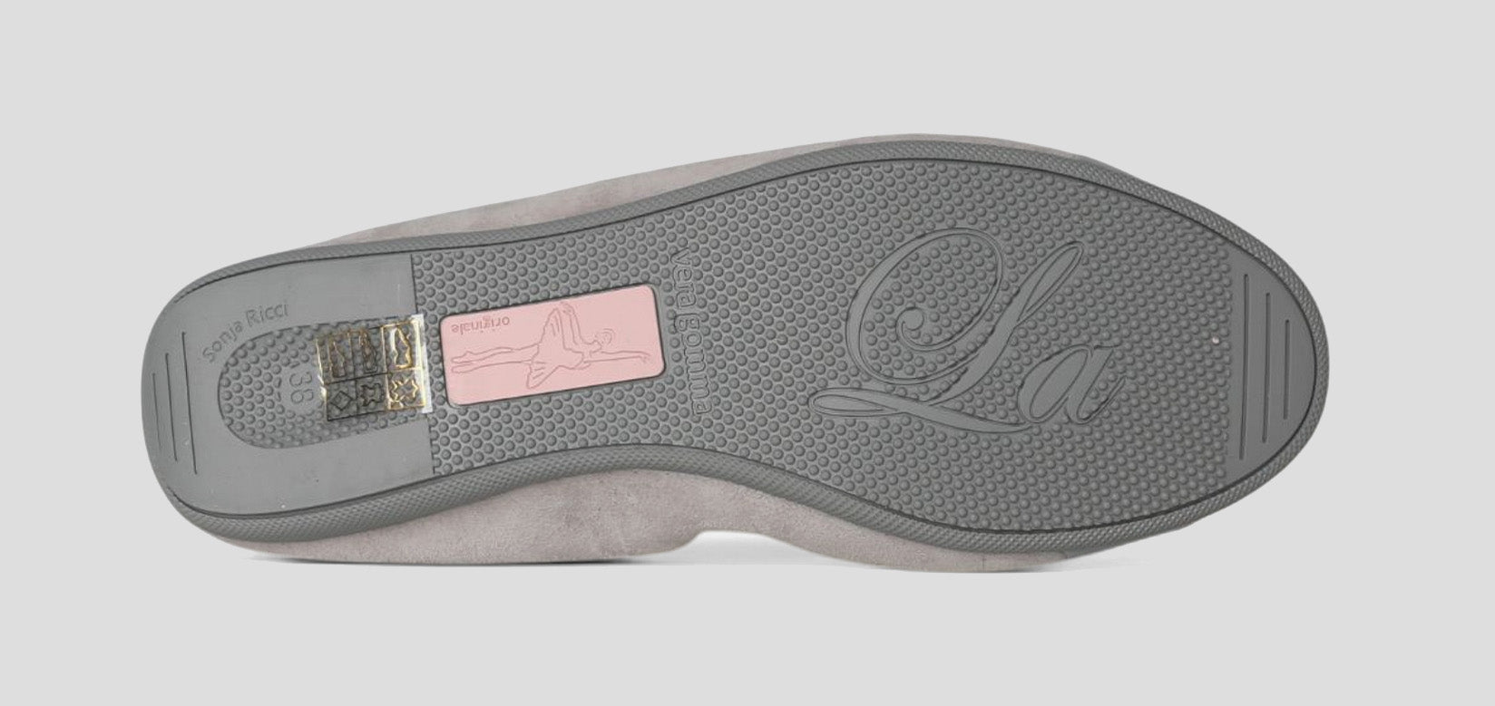 S68 💕La Ballerina Cambio grau – Veloursleder mit Lackleder & Wechselschnalle Sonja Ricci