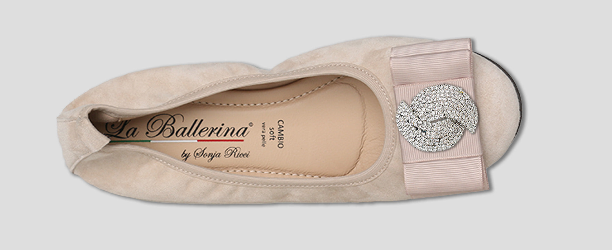 S26 💕 LA BALLERINA CAMBIO CAMOSCIO BEIGE - La Ballerina