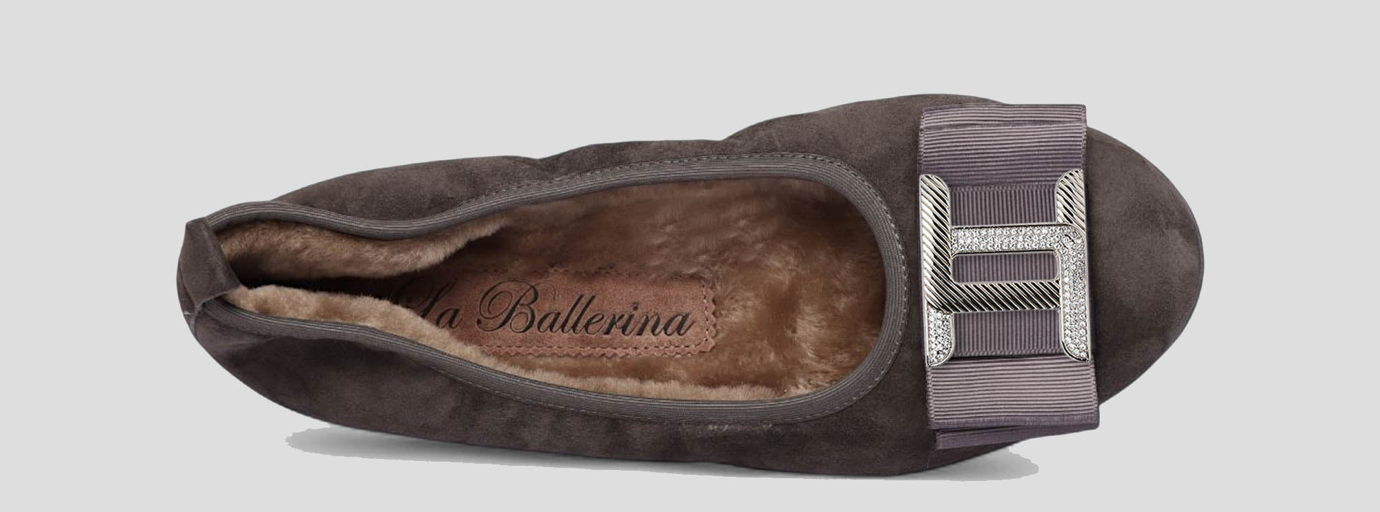 12W💕La Ballerina CAMBIO Warmgefüttert Veloursleder grau - La Ballerina