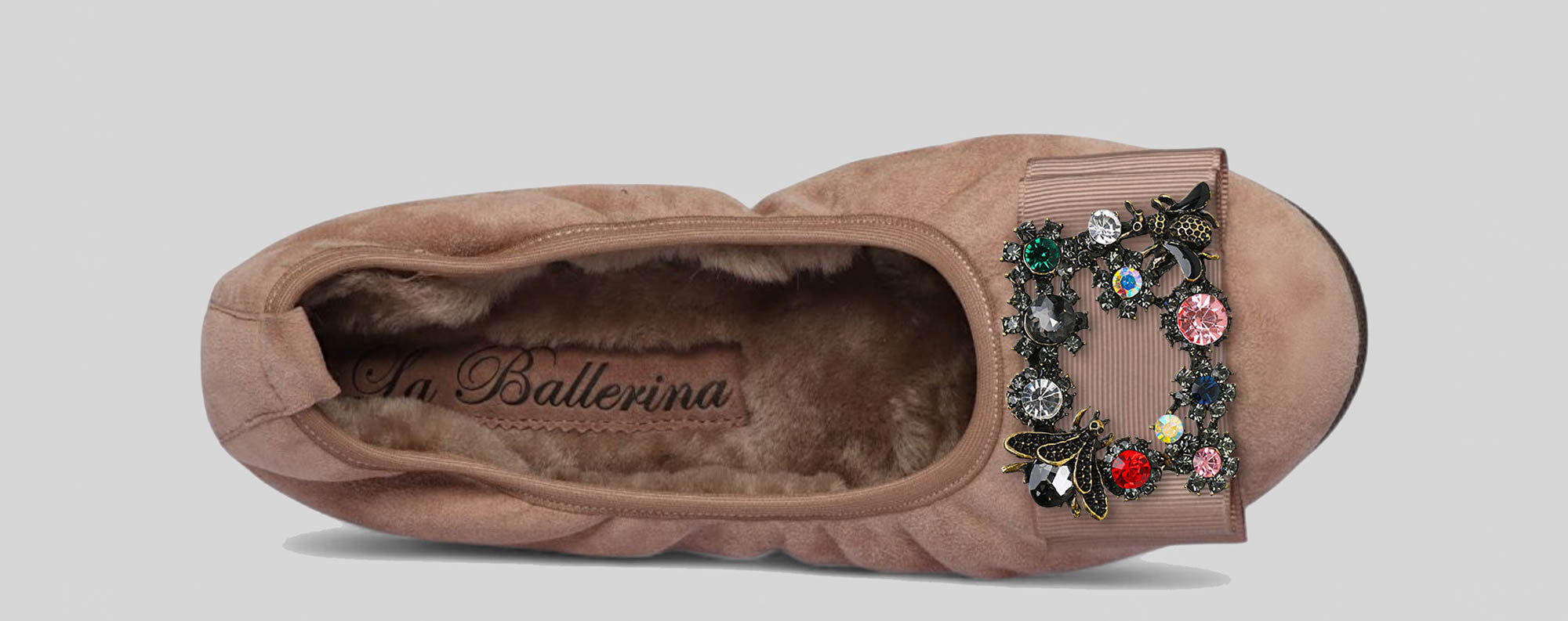 05W💕La Ballerina CAMBIO Warmgefüttert Veloursleder taupe - La Ballerina