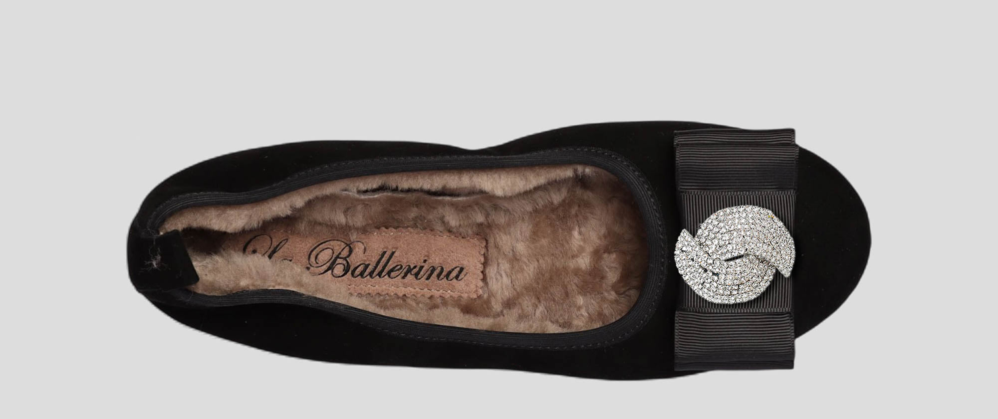 06W💕La Ballerina CAMBIO Warmgefüttert Veloursleder Schwarz - La Ballerina