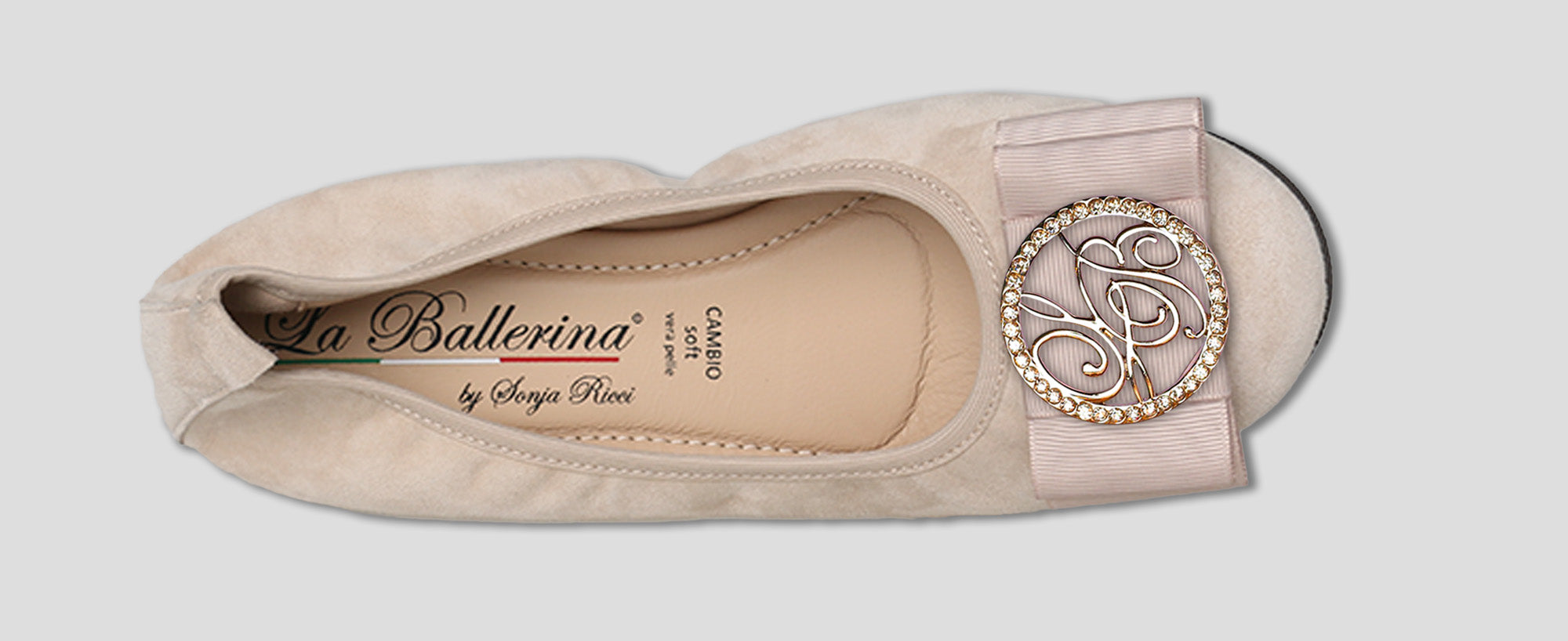 S26 💕 LA BALLERINA CAMBIO CAMOSCIO BEIGE - La Ballerina