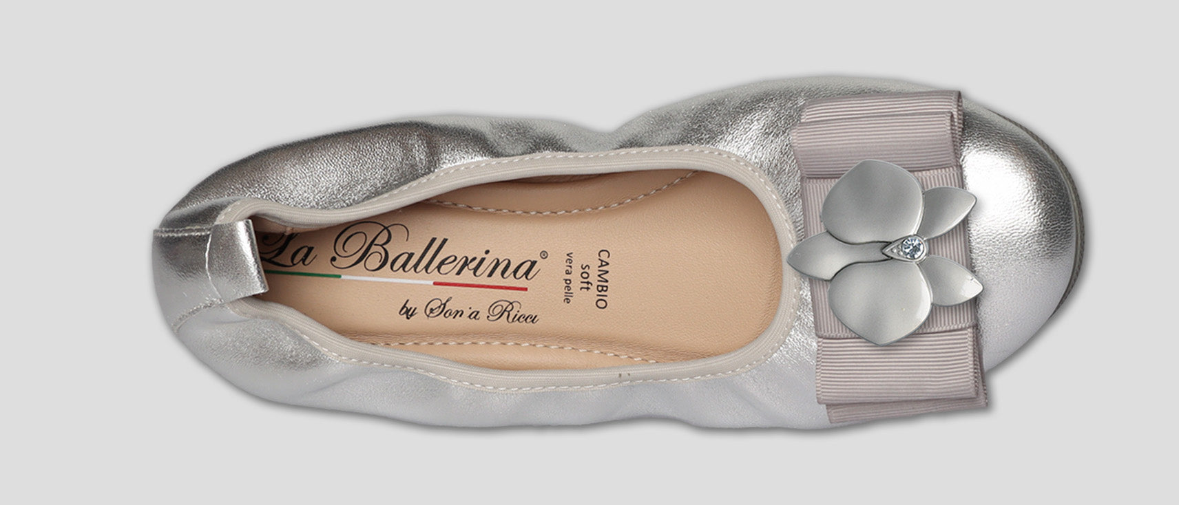 S42 💕LA BALLERINA CAMBIO SILBER – ELEGANTE LEDER-BALLERINAS VON SONJA RICCI - La Ballerina