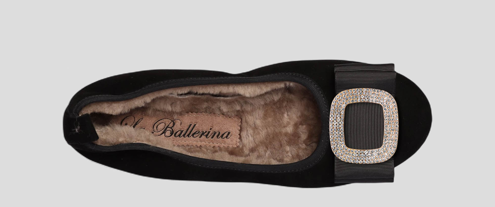 06W💕La Ballerina CAMBIO Warmgefüttert Veloursleder Schwarz