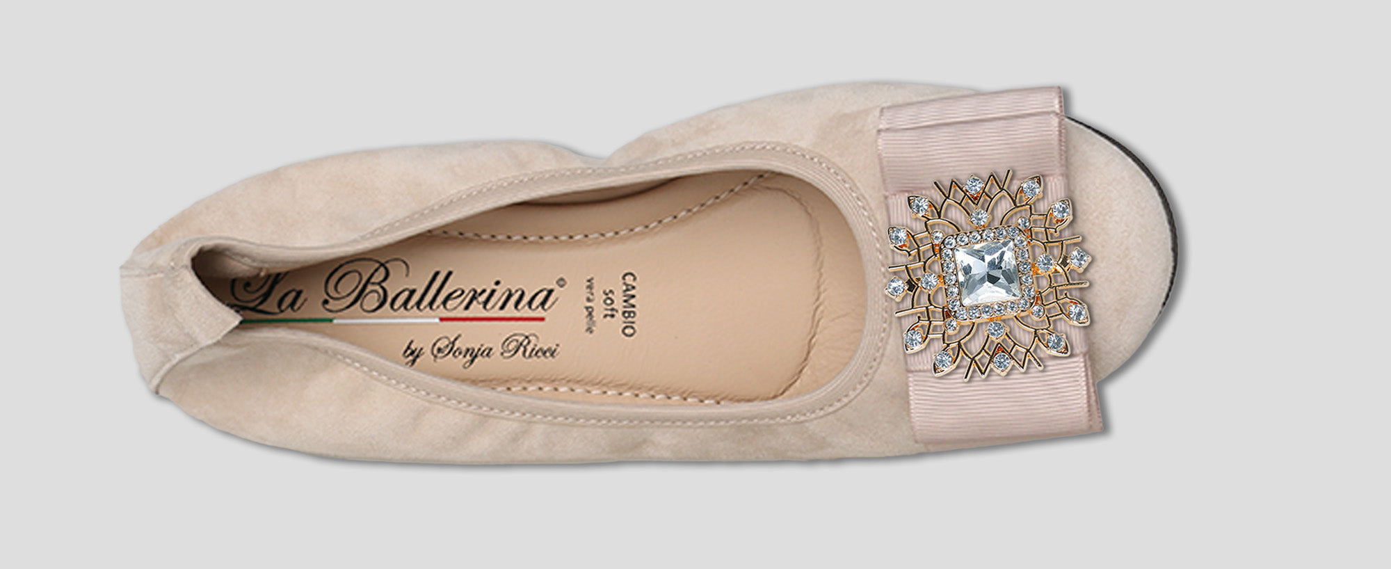S26 💕 LA BALLERINA CAMBIO CAMOSCIO BEIGE - La Ballerina