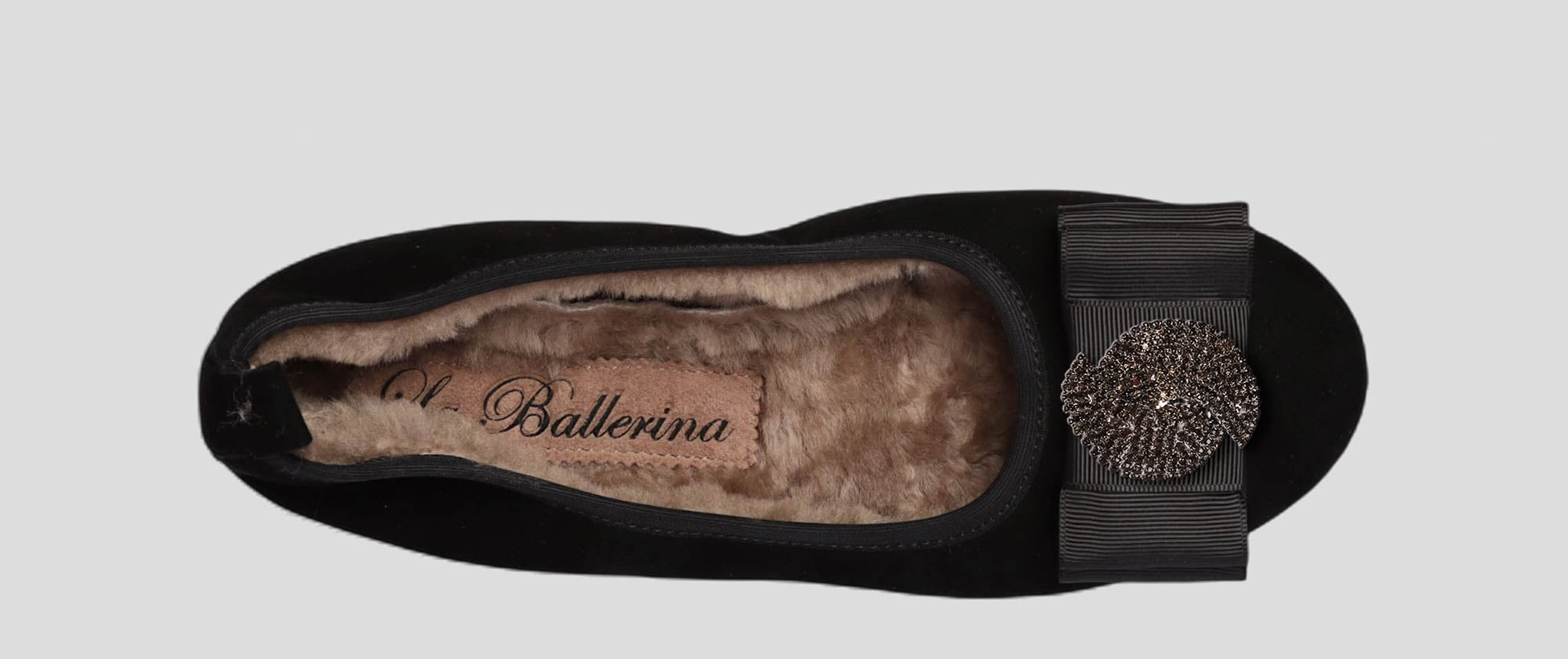 06W💕La Ballerina CAMBIO Warmgefüttert Veloursleder Schwarz - La Ballerina