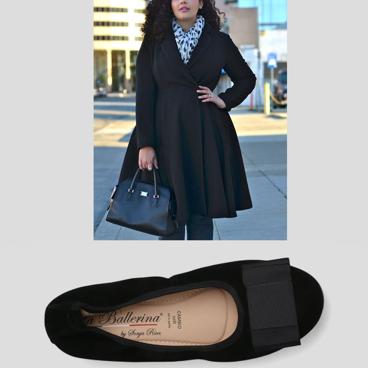 S5 💕 LA BALLERINA CAMBIO VELOURSLEDER SCHWARZ - La Ballerina