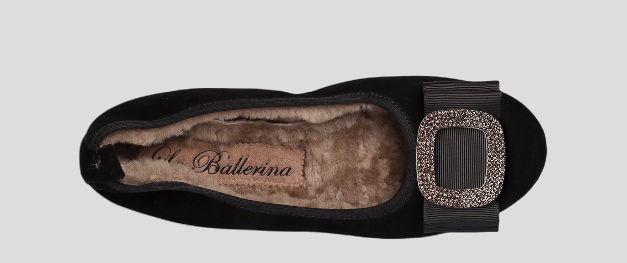 06W💕La Ballerina CAMBIO Warmgefüttert Veloursleder Schwarz - La Ballerina