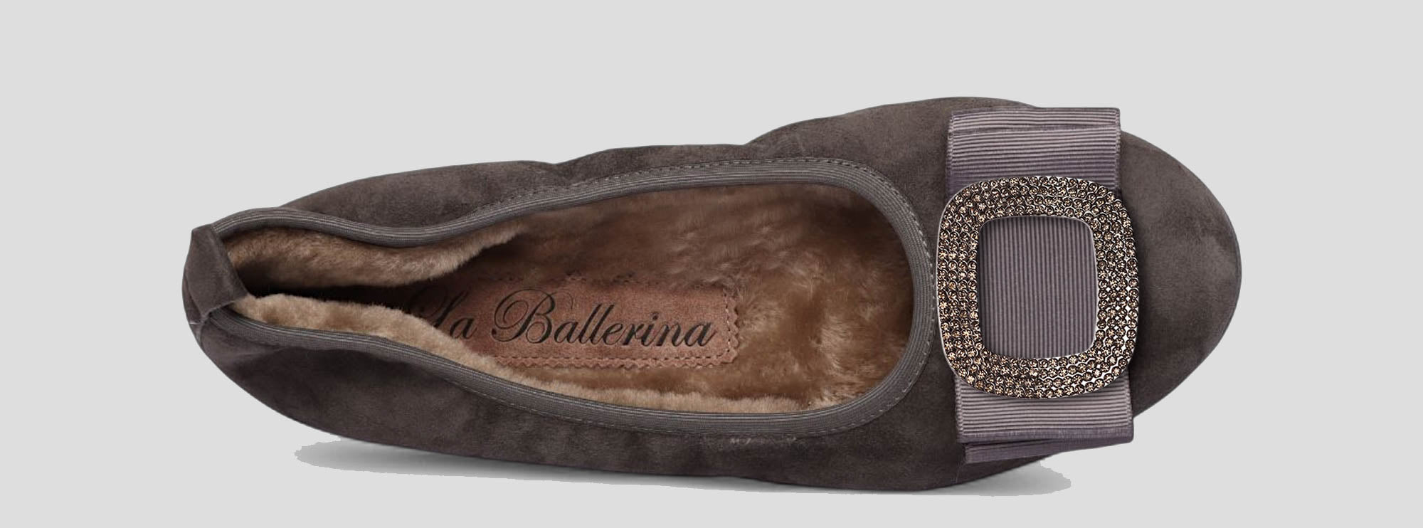 12W💕La Ballerina CAMBIO Warmgefüttert Veloursleder grau - La Ballerina