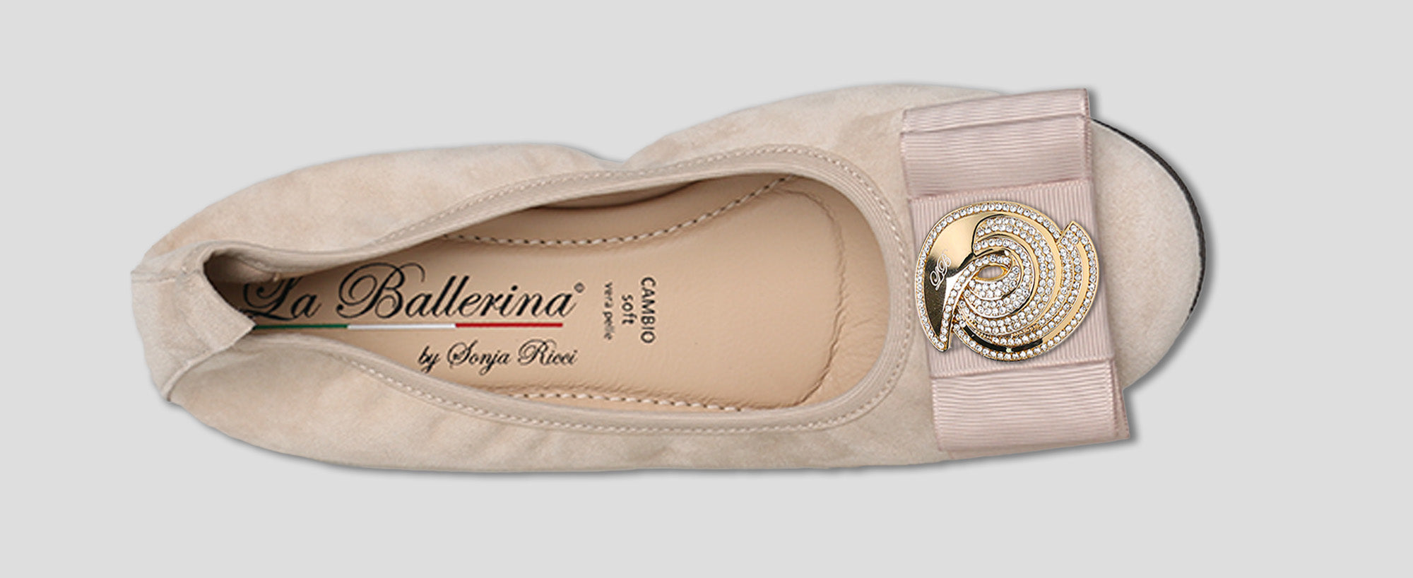 S26 💕 LA BALLERINA CAMBIO CAMOSCIO BEIGE - La Ballerina