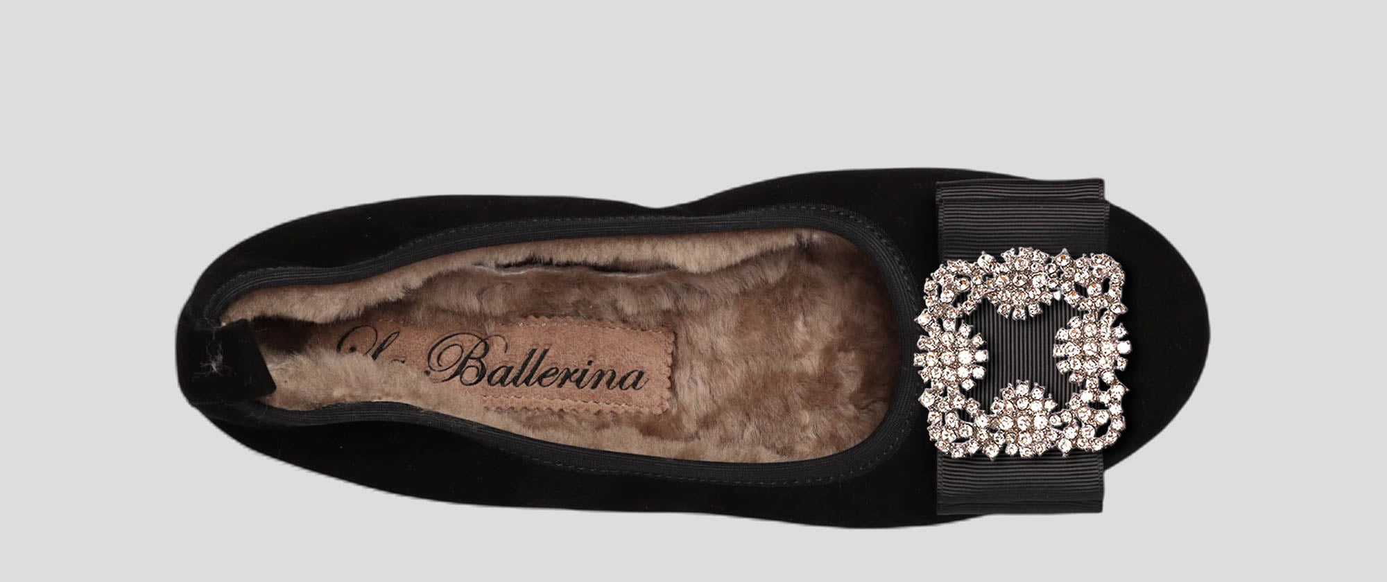 06W💕La Ballerina CAMBIO Warmgefüttert Veloursleder Schwarz - La Ballerina