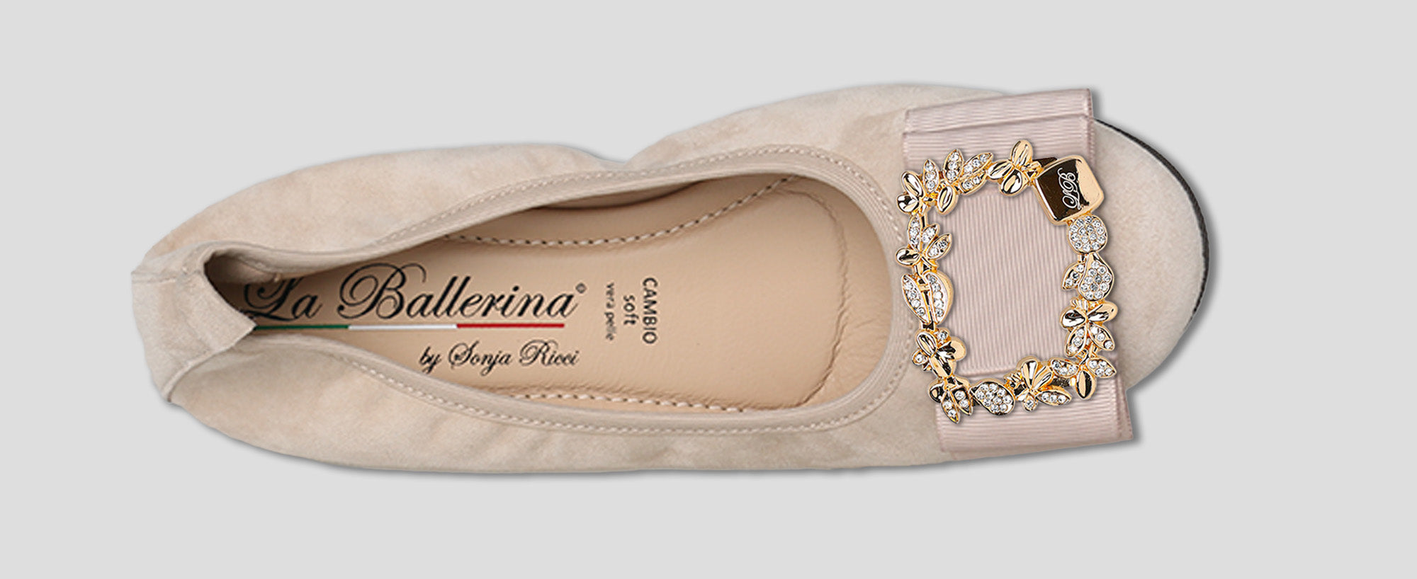 S26 💕 LA BALLERINA CAMBIO CAMOSCIO BEIGE - La Ballerina