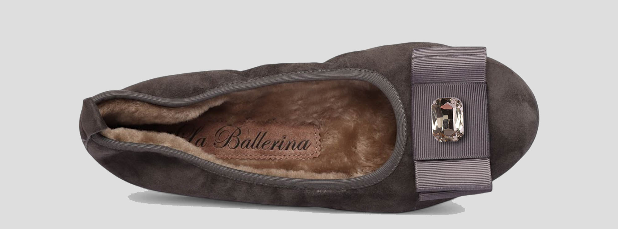 12W💕La Ballerina CAMBIO Warmgefüttert Veloursleder grau - La Ballerina
