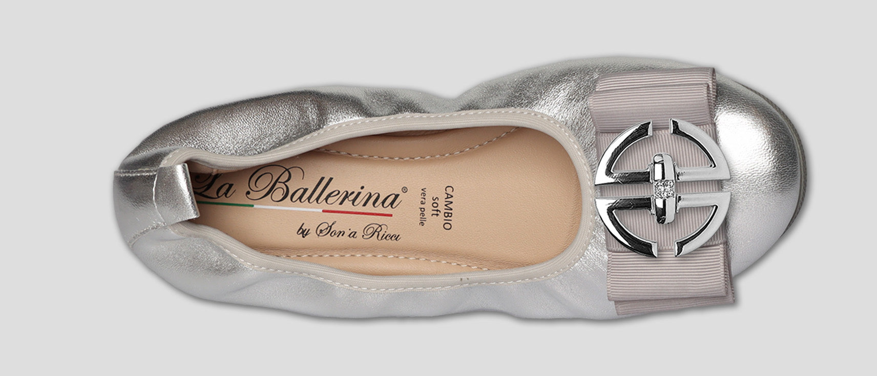 S42 💕LA BALLERINA CAMBIO SILBER – ELEGANTE LEDER-BALLERINAS VON SONJA RICCI - La Ballerina