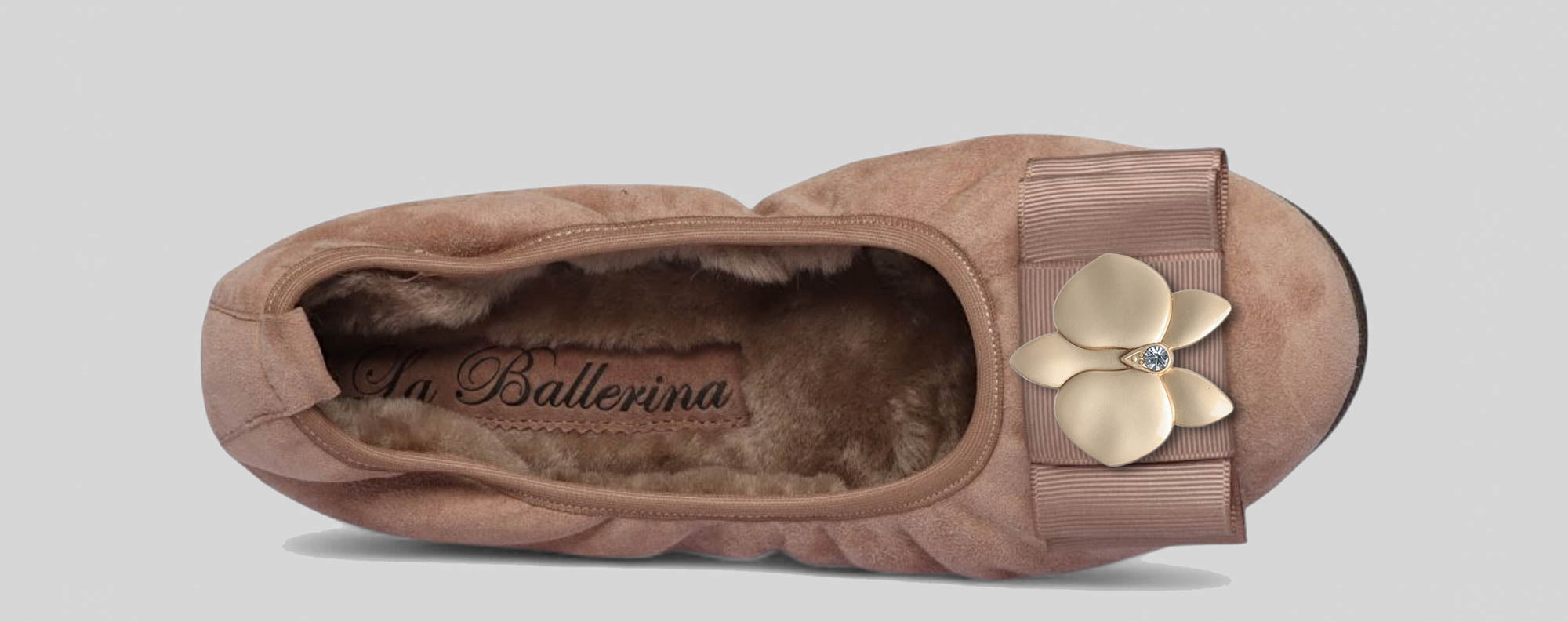 05W💕La Ballerina CAMBIO Warmgefüttert Veloursleder taupe - La Ballerina