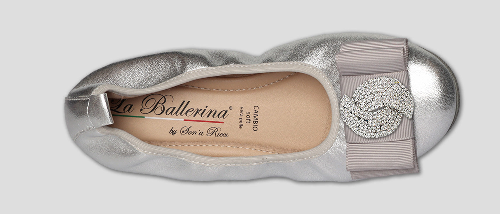 S42 💕LA BALLERINA CAMBIO SILBER – ELEGANTE LEDER-BALLERINAS VON SONJA RICCI - La Ballerina