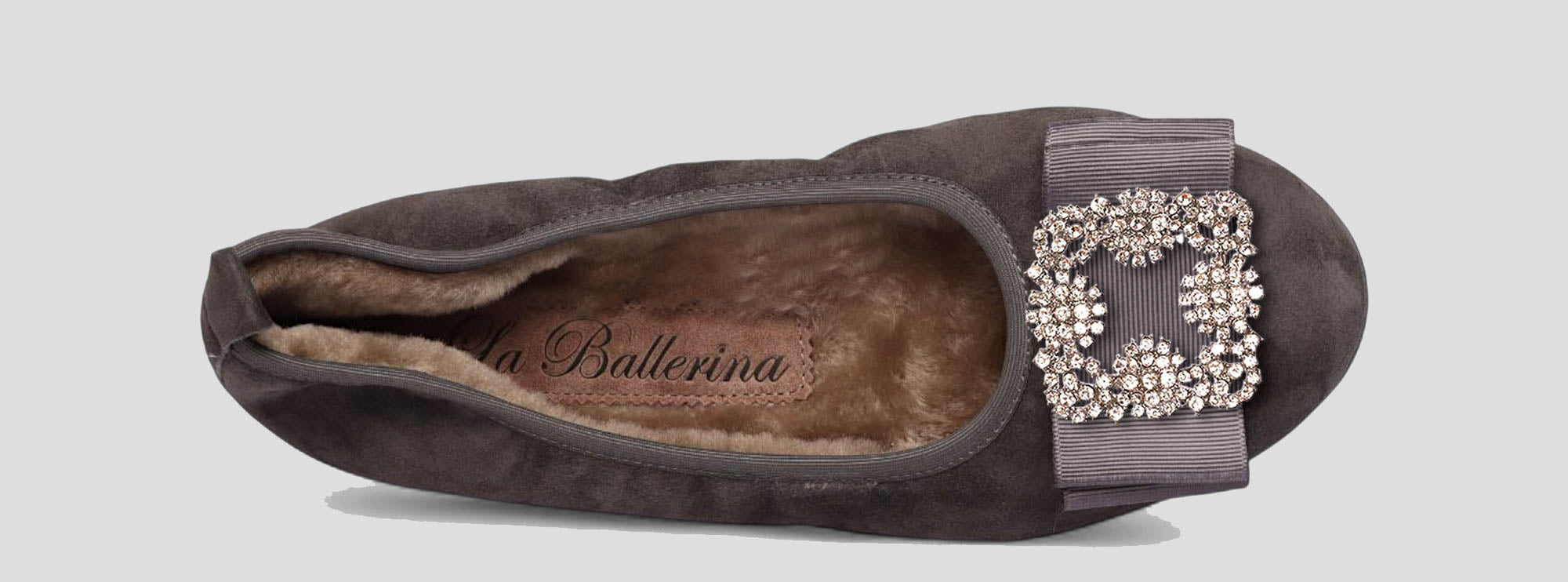12W💕La Ballerina CAMBIO Warmgefüttert Veloursleder grau - La Ballerina