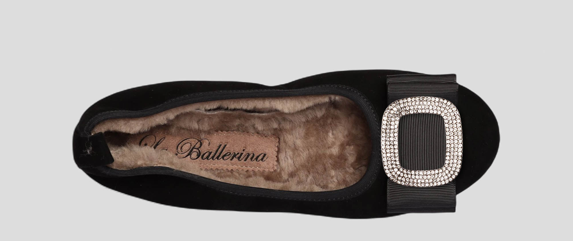 06W💕La Ballerina CAMBIO Warmgefüttert Veloursleder Schwarz - La Ballerina