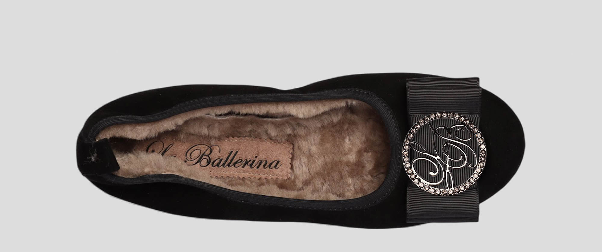 06W💕La Ballerina CAMBIO Warmgefüttert Veloursleder Schwarz - La Ballerina