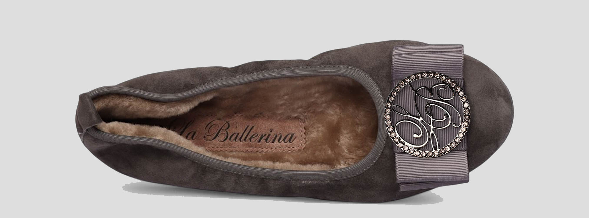 12W💕La Ballerina CAMBIO Warmgefüttert Veloursleder grau - La Ballerina