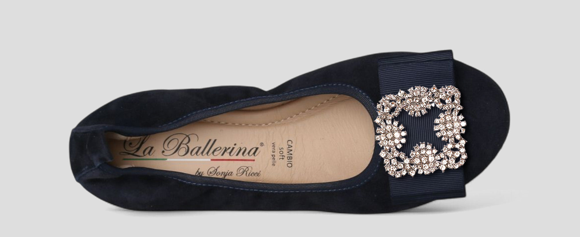 S15 💕 LA BALLERINA CAMBIO BALLERINAS VELOURSLEDER BLAU – ELEGANT & BEQUEM - La Ballerina