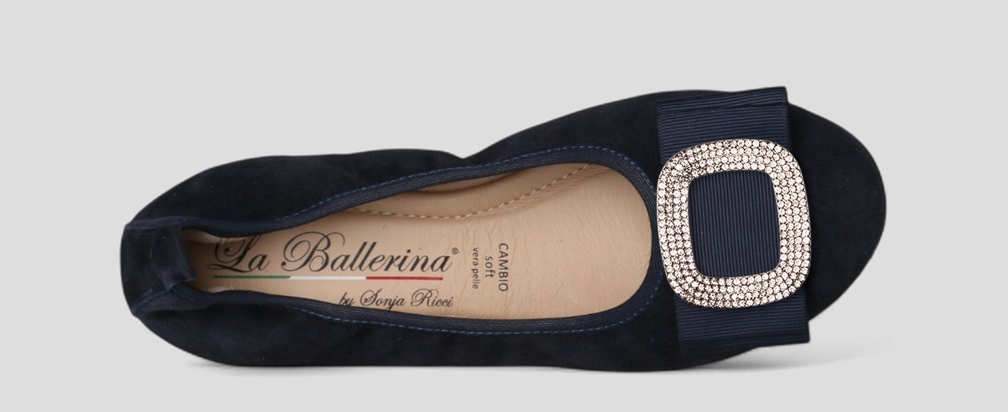 S15 💕 LA BALLERINA CAMBIO BALLERINAS VELOURSLEDER BLAU – ELEGANT & BEQUEM - La Ballerina