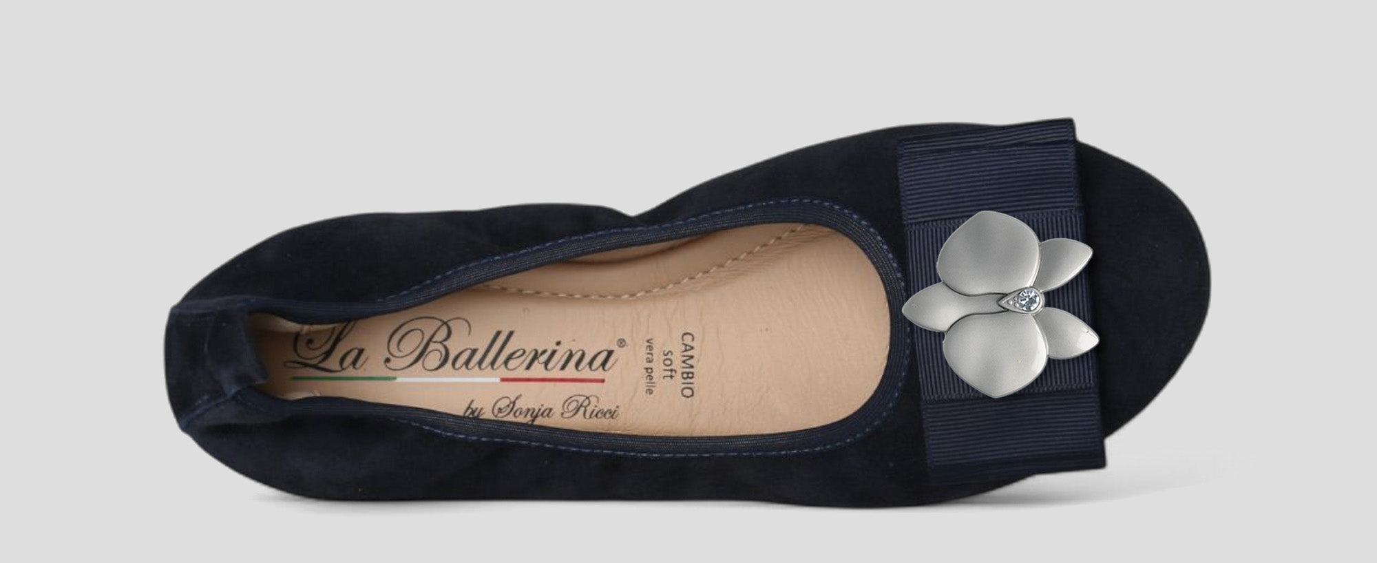 S15 💕 LA BALLERINA CAMBIO BALLERINAS VELOURSLEDER BLAU – ELEGANT & BEQUEM - La Ballerina
